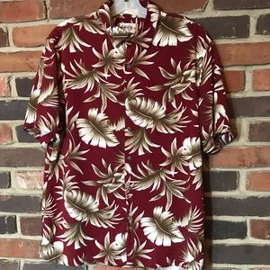 CAMPIA Burgundy shortsleeve button-down